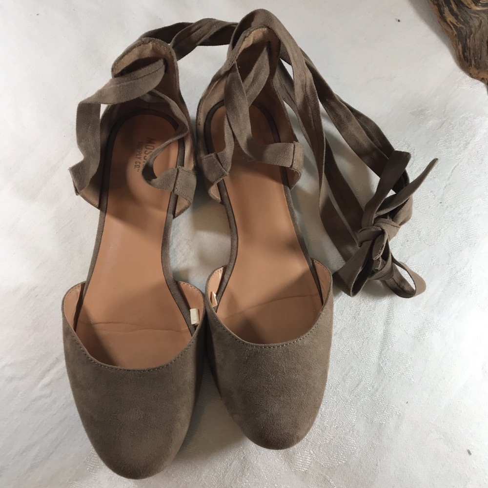 Mossimo ankle strap ballet flats suede. Size 7.5